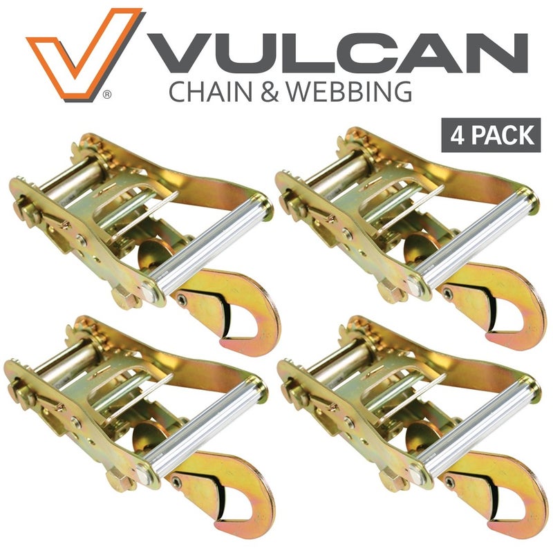 VULCAN Ratchet Strap Buckles - Snap Hooks - 4 Pack - 3,300 Pound Safe Working Load - Image 2